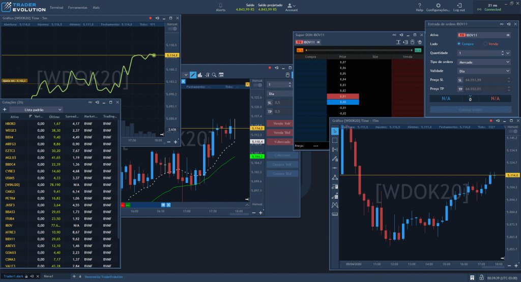 interface personalizável para qualquer tipo de perfil de trade - Trader Evolution